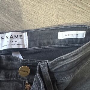 Frame Denim Black flare crop jeans